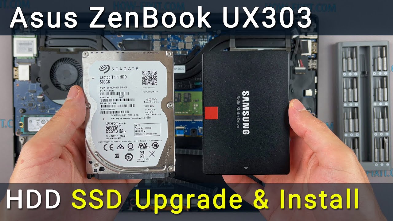Замена и установка SSD или жестки диск в ноутбук Asus ZenBook UX303