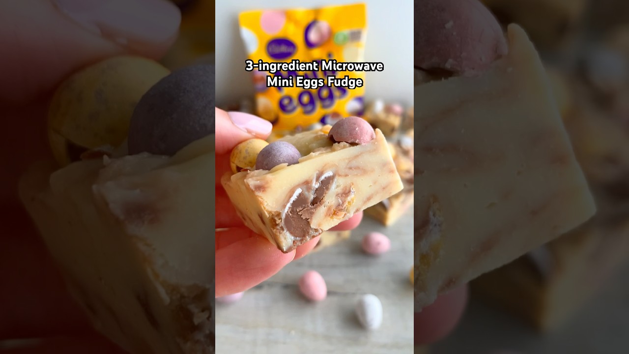 3-ingredient Microwave Mini Eggs Fudge 😍