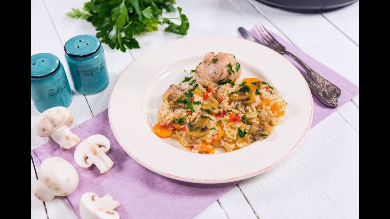Reteta - Pilaf cu pui si ciuperci la Multicooker Crock-Pot Express