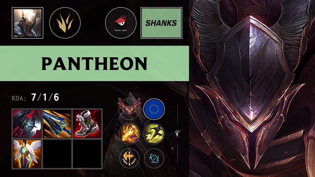 (AL Shanks) Pantheon Jungle vs Lee Sin - EUW Grandmaster Patch 26.15
