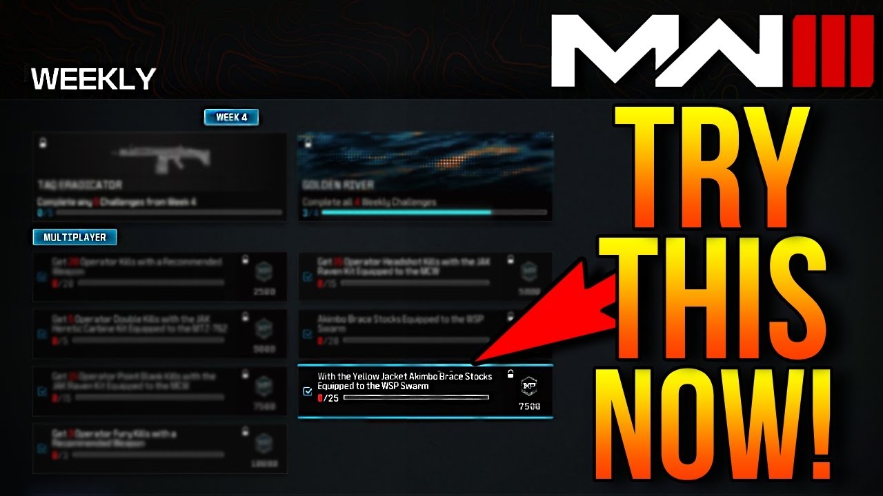 How To EASILY Complete the Week 4 WSP Swarm Akimbo Challenge in MW3! (4 Operator Kills 25 times)