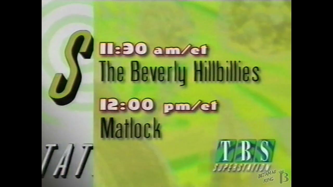 TBS Superstation Programming Card 1998 (Beverly Hillbilles, Matlock)