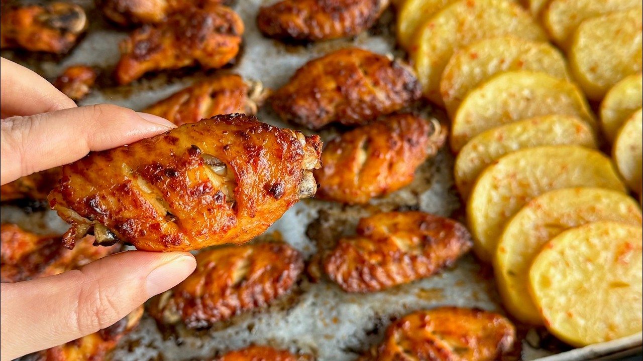 TÜM ZAMANLARIN EN İYİ KANAT TARİFİ🔥Mangal Tadında Tavuk Kanat🍗Fırında Tavuk Patates Çiçekintarifleri