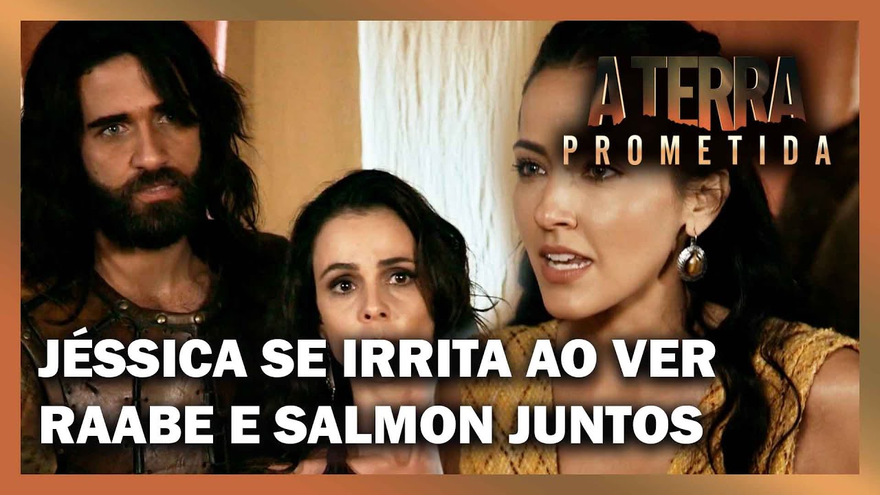 A TERRA PROMETIDA: Jéssica se irrita ao ver Raabe e Salmon juntos
