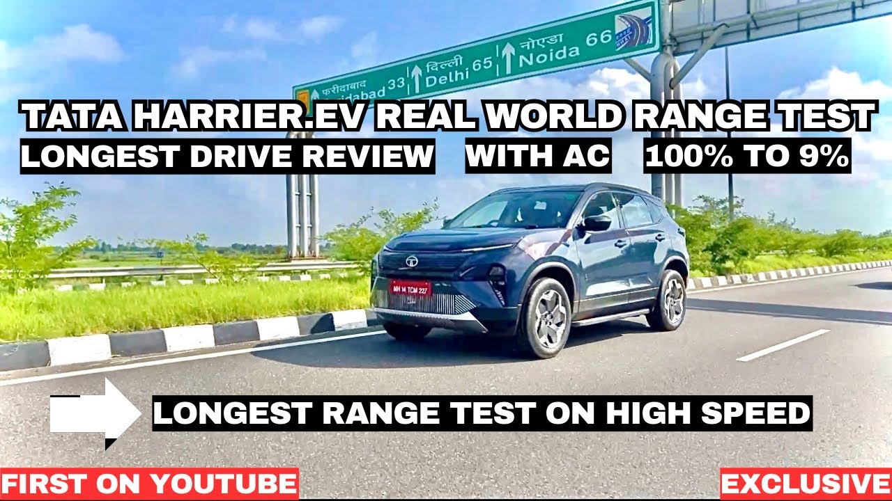 TATA HARRIER EV REAL WORLD RANGE TEST WITH AC | QWD 75kwh reality exposed | Harrier.ev Long Drive