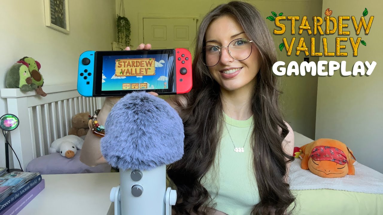 ASMR Cosy Stardew Valley gameplay🌻 (Nintendo switch button clicking, whispering)