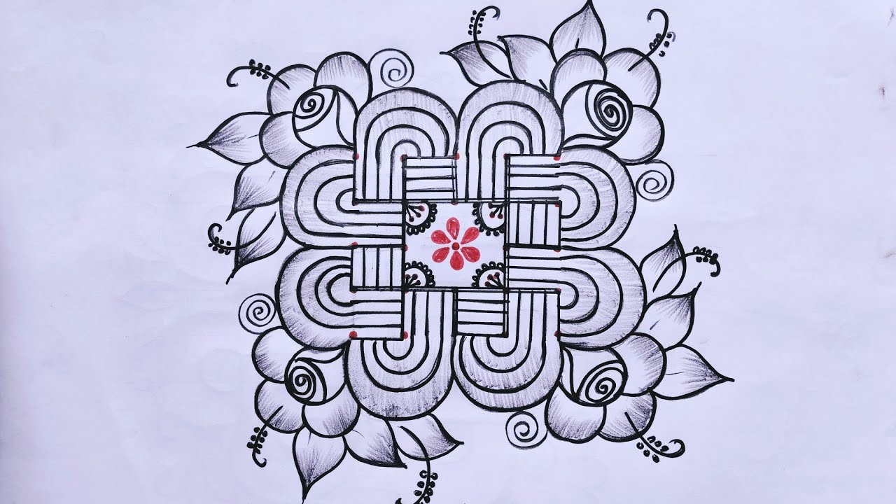 🌺🌺 ரொம்ப ஈசி padi kolam 🌺 creativity 👍🌺 just 5 dots 🌺 simple different 🌺 simple pulli rangoli 🌺