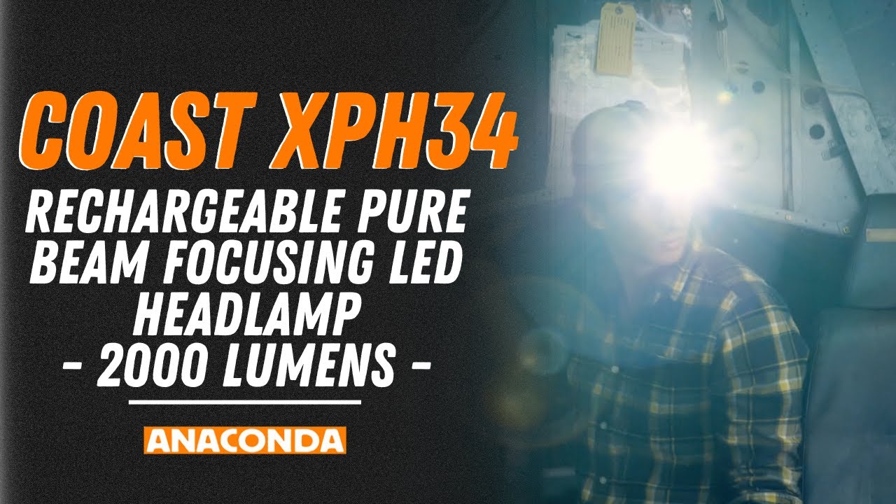 COAST XPH34 Rechargeable Pure Beam Focusing LED Headlamp- 2000 Lumens