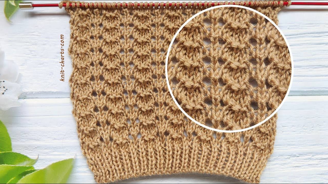 Lace Stitch Knit Pattern| Ajourmuster stricken| Punto traforato ai ferri | Punto calado a dos agujas