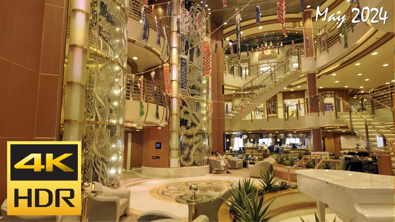 [4K HDR] 豪華客船ダイヤモンドプリンセス デッキ4～7を散策 / Strolling around Deck4-7 of DIAMOND PRINCESS