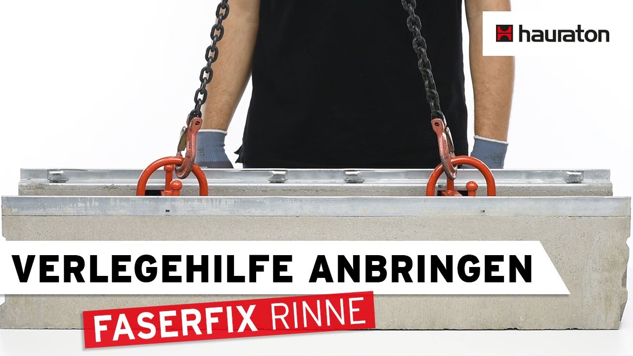 Verarbeitung | Verlegehilfe anbringen | FASERFIX Entw&auml;sserungsrinne