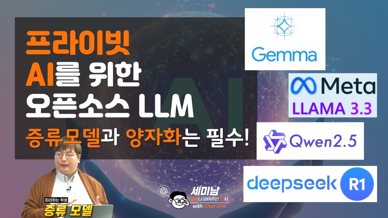 프라이빗 AI를 위한 오픈소스 LLM: 증류모델과 양자화는 필수!  [세미남588@토크아이티, 윤성열 대표 / 드림플로우]