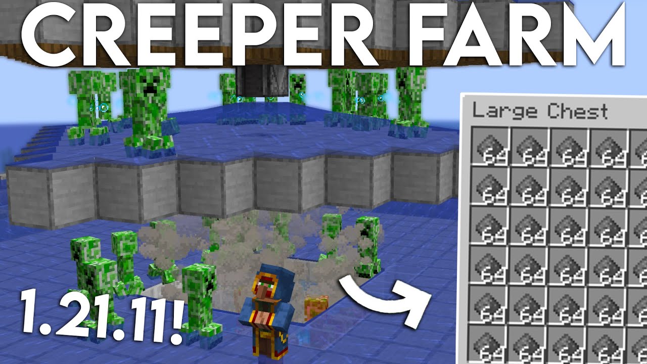 NEW UPDATED Minecraft 1.21.11 CREEPER FARM TUTORIAL (Without Cats)