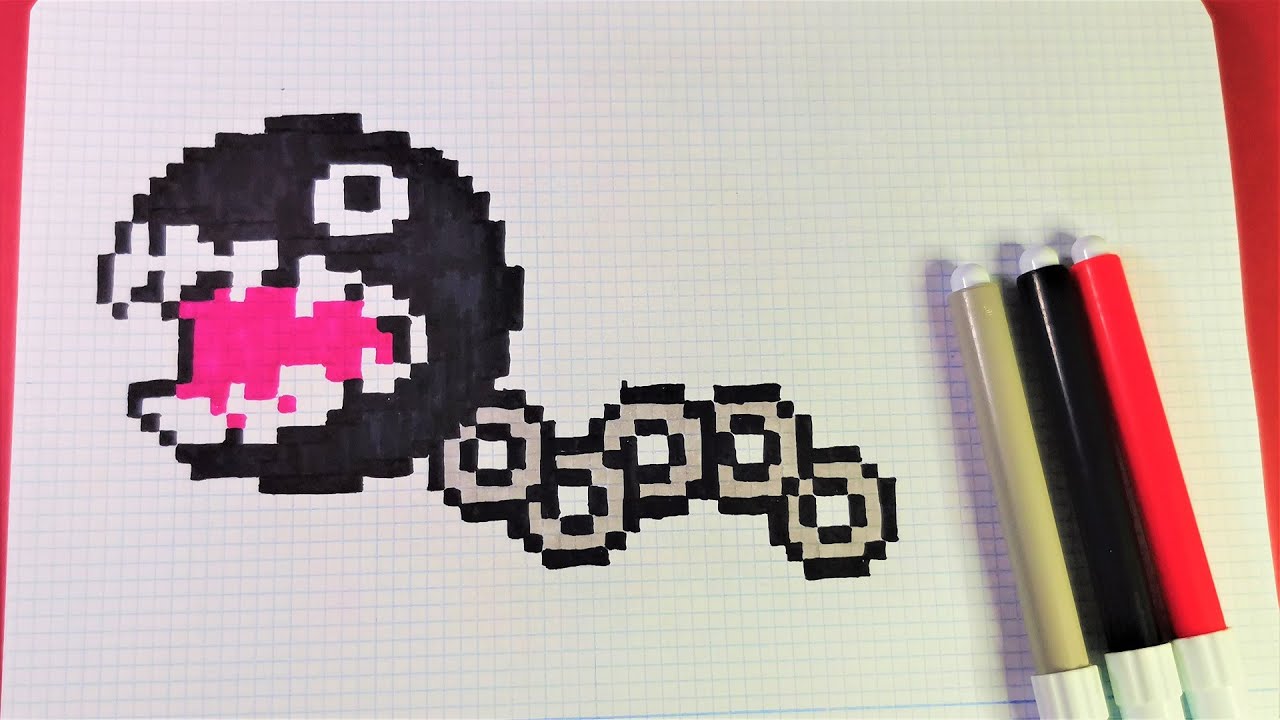 Como hacer a CHOMP CADENAS de MARIO BROS | Pixel Art