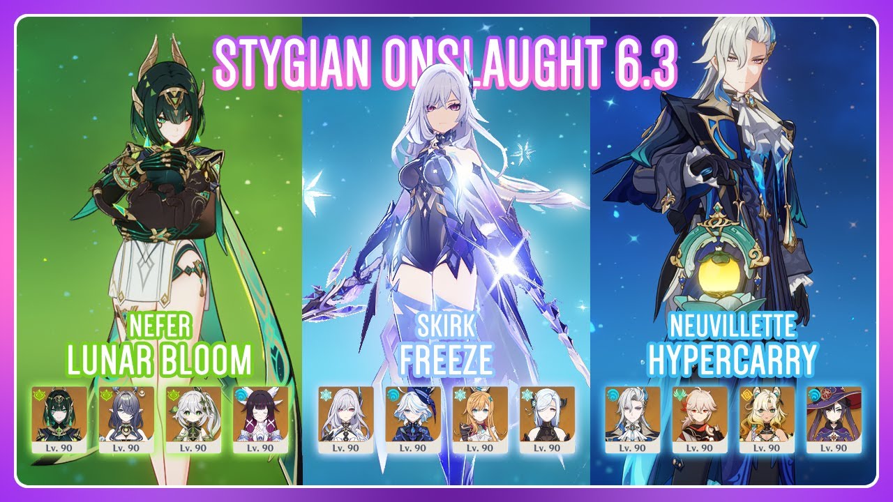 C0 Nefer & C0 Skirk & C0 Neuvillette | Stygian Onslaught Fearless 6.3 | Genshin Impact