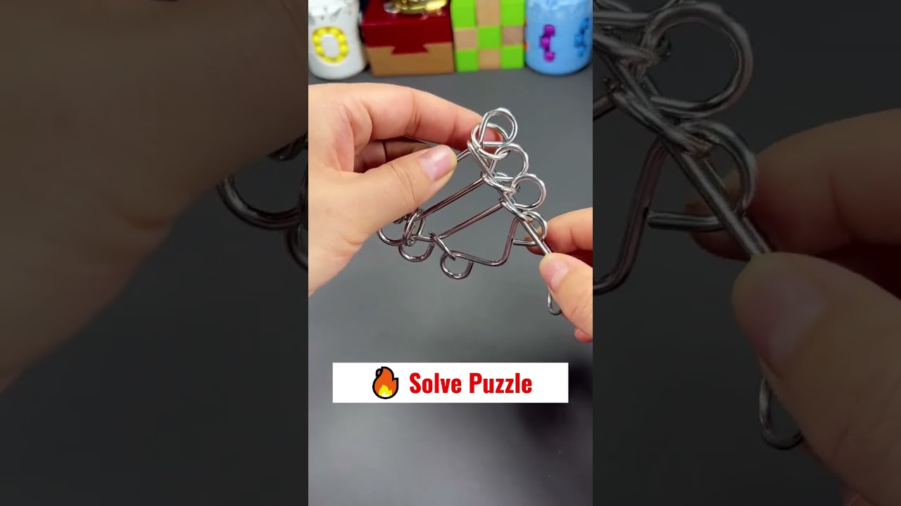Very hard Mini Metal Ring Puzzles solution #puzzles #solved #unlock #hanayama #shorts