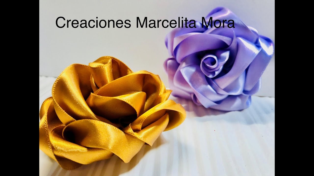 DIY/ ROSA Flor en Liston / NUEVA TECNICA/ ROSE flower Ribbon/Роза//クリップ簪