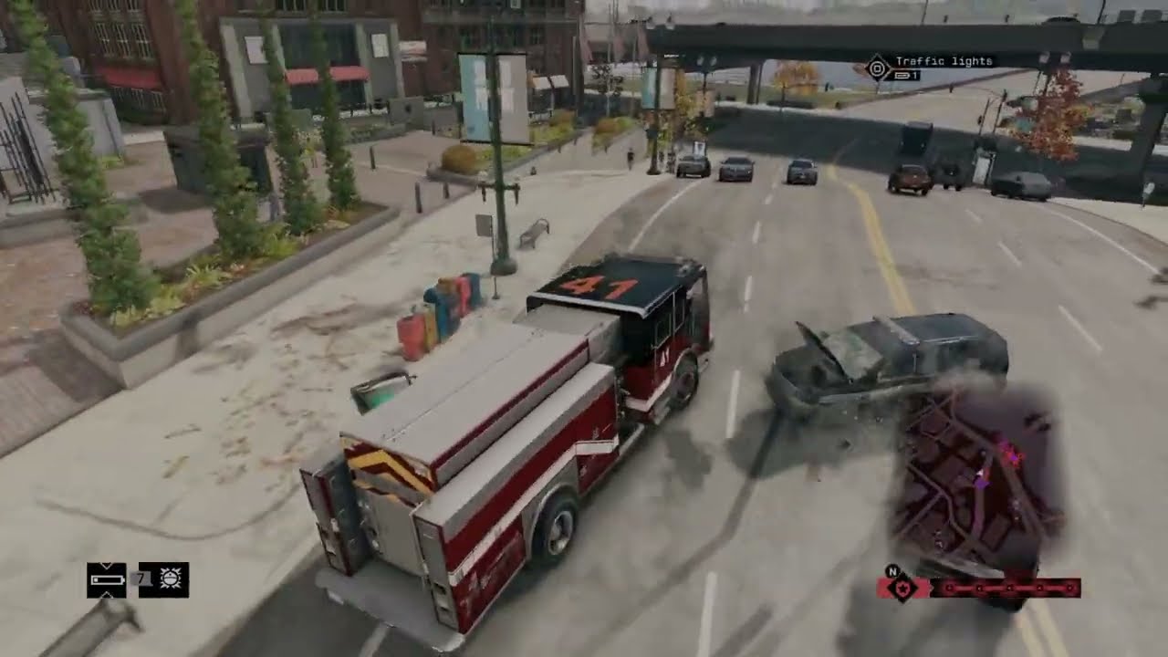 Watch Dogs 1 Destructive 5 Star Police Chase With A Fire Truck