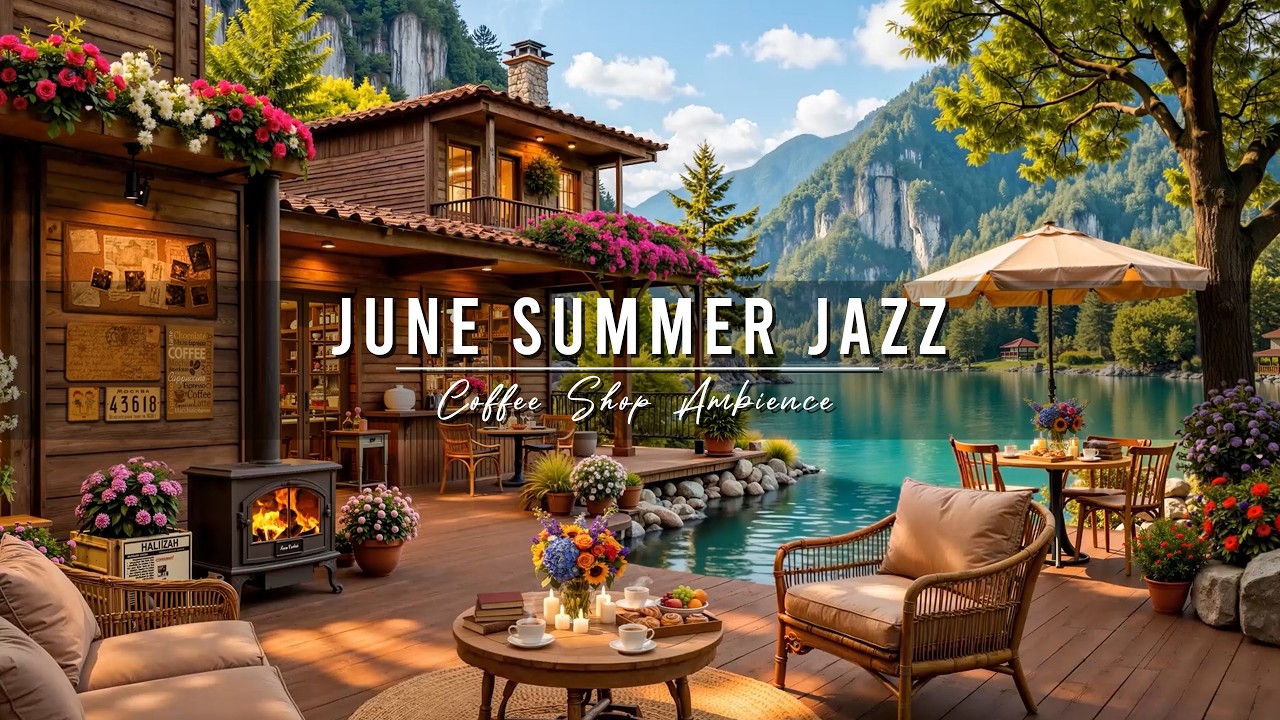Soft June Summer Jazz for Work, Study 🌞 Cozy Coffee Porch Ambience & Relaxing Piano Jazz Music