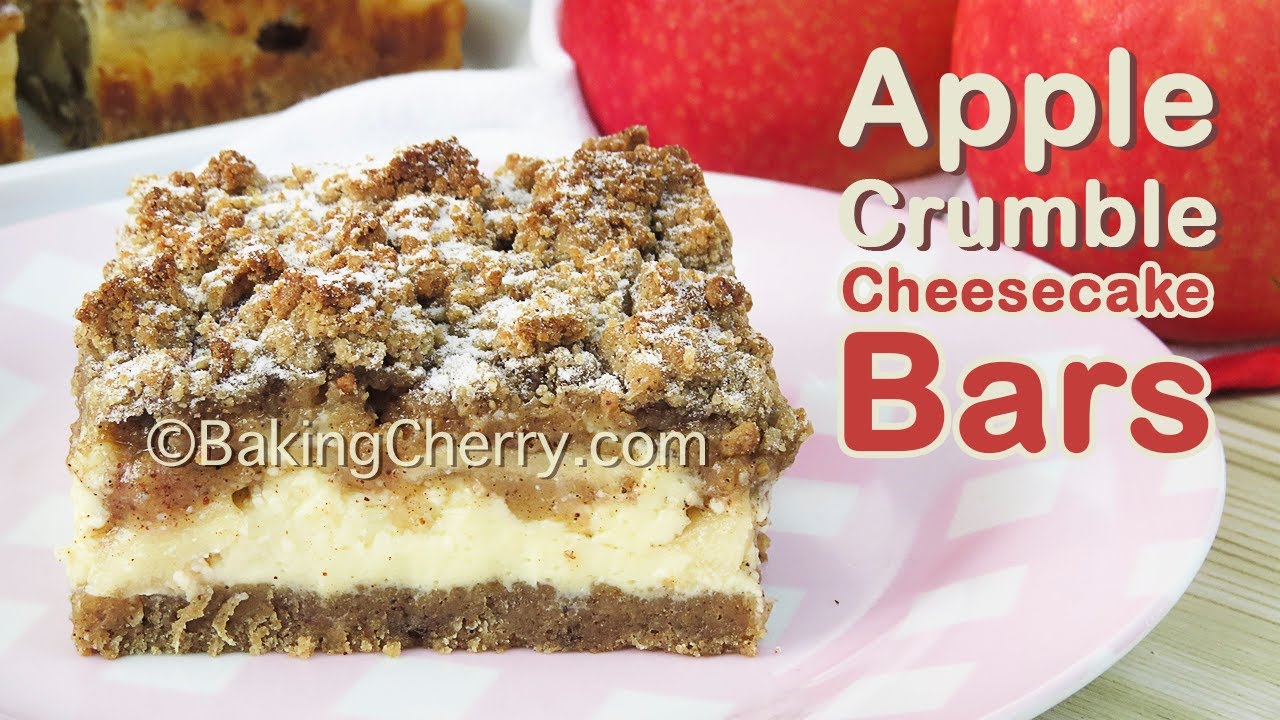 APPLE CRUMBLE CHEESECAKE BARS | No Electric Mixer | Easy Dessert, so yummy and tasty | Baking Cherry