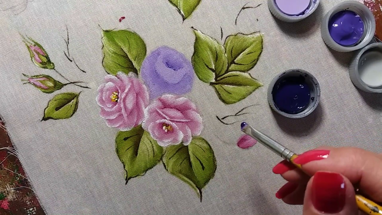Mini-rosas 02 - Pintura em tecido