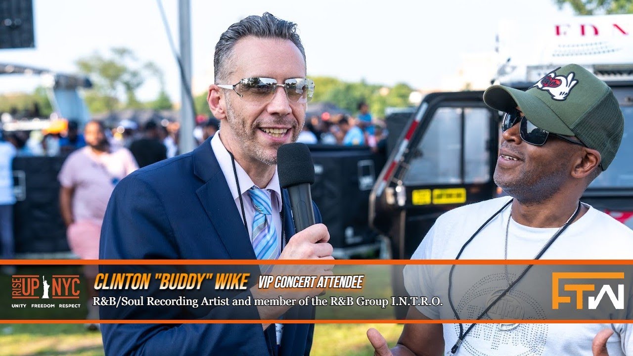 Todd interviews R&B Group I.N.T.R.O. member, Buddy Wike at the Rise Up NYC Concert in Queens, NY