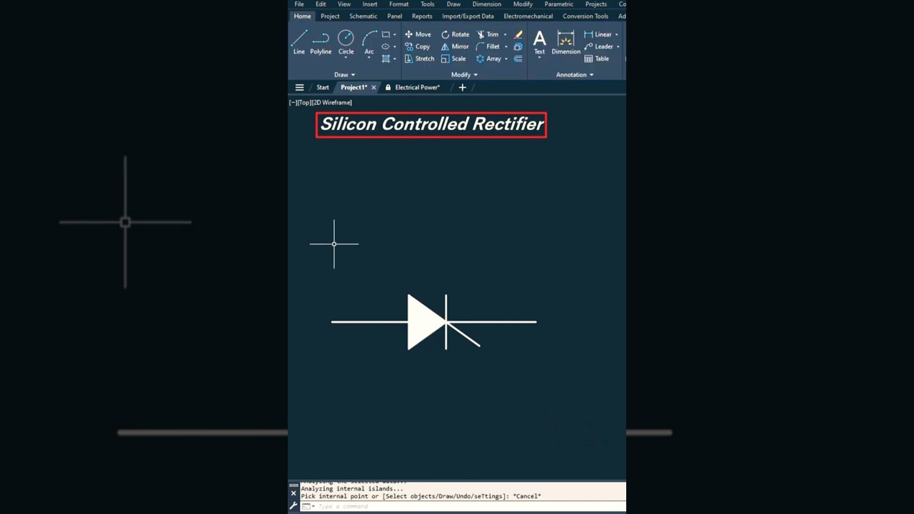 AutoCAD Electrical Practice-Silicon Controlled Rectifier #autocadelectrical #rectifier #autocad