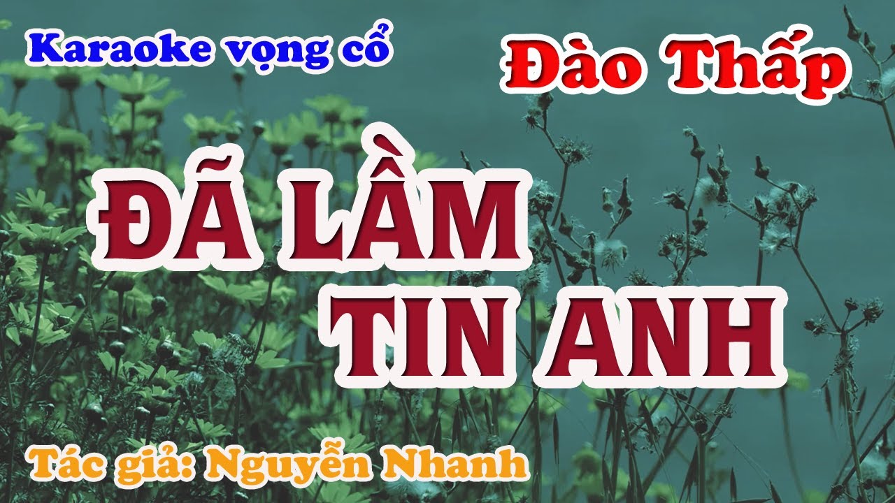 Đã Lầm Tin Anh - Karaoke Vọng cổ Dây Đào Thấp - Tác giả: Nguyễn Nhanh