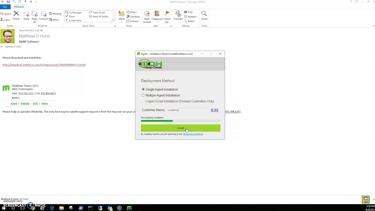 How to install MDH Technologies RMM Software
