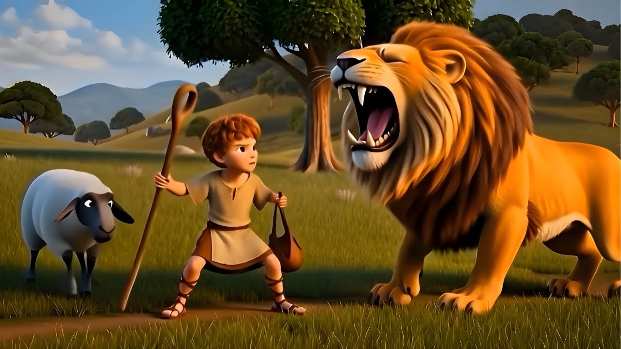 🦁O Leão e o Menino Davi - Quem Vence essa Batalha?👦 #HistoriasBiblicasInfantis #BibliaParaCrianças
