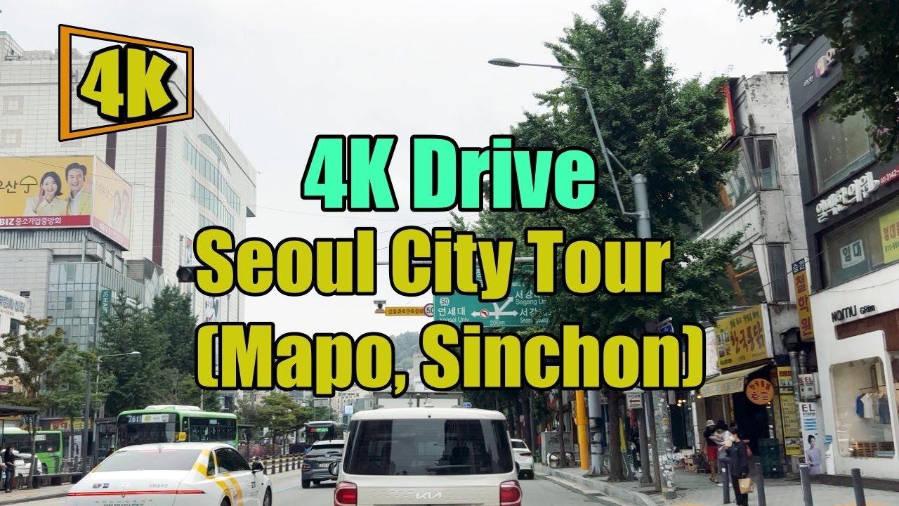 Seoul City Tour guided by Navigation - 4K Drive through Mapo, Sinchon, Eunpyeong-gu