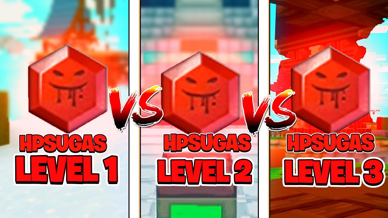 HP SUGAS LEVEL 1 vs LEVEL 2 vs LEVEL 3 !! (BLOCKMAN GO BED WARS)