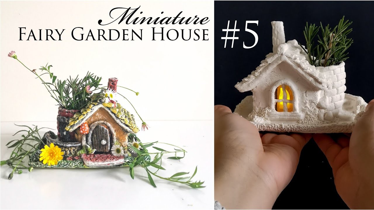 Miniature Fairy Garden House No.5 - Craft DIY Idea - Air Dry Clay Tutorial