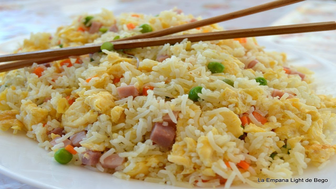 Arroz Frito Tres Delicias.  Receta auténtica de Restaurante Chino. Fácil y Rápida
