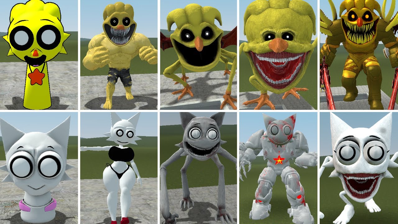 NEW ALL SPRUNKI CHICKEN EATER FAMILY VS ALL NEW POPPY WENDA 1-5 HORROR TAPES FAMILY ? In Garrysmod!,