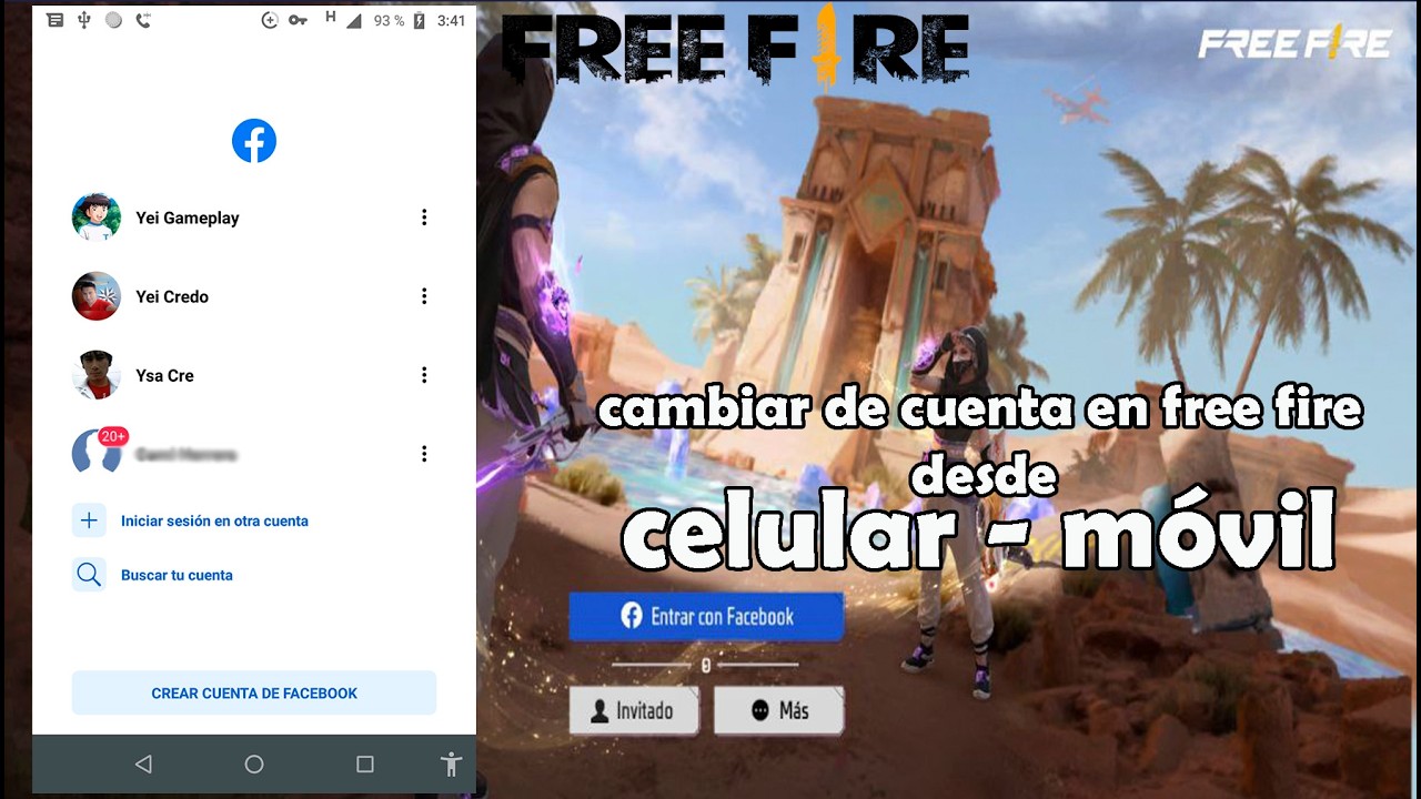 como cambiar de cuenta de free fire en móvil android iniciar sesión con otro facebook