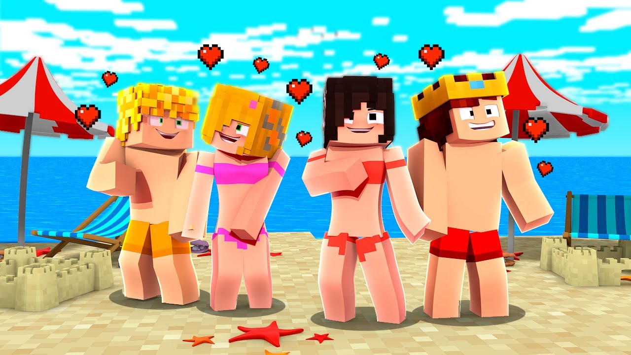 ELAS NOS CHAMARAM PARA IR NA PRAIA NO MINECRAFT