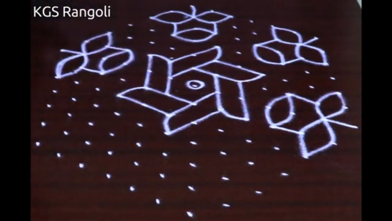 Simple Rangoli Design with 13*7 Dots | Simple Rangoli | Simple Muggulu | Kolam | KGS Rangoli
