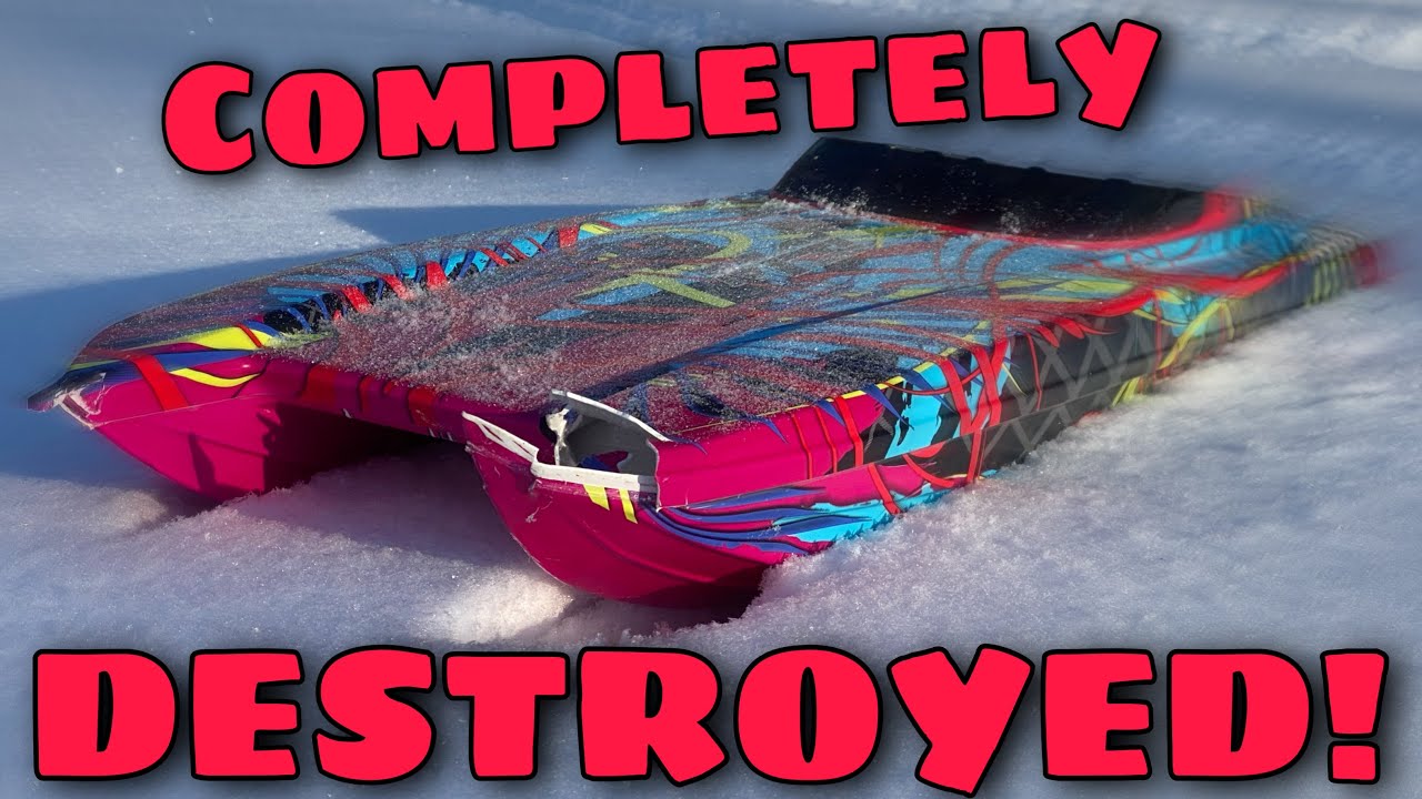 RC Boating in the SNOW goes HORRIBLY WRONG- Traxxas M41
