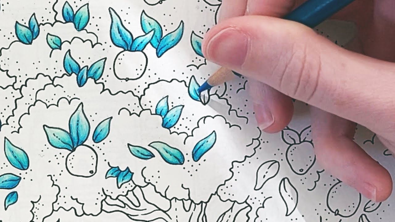 How to Color Small Leaves ⎢Adult Coloring Tutorial⎢Tales from the Witch's Cottage by Hanna Karlzon