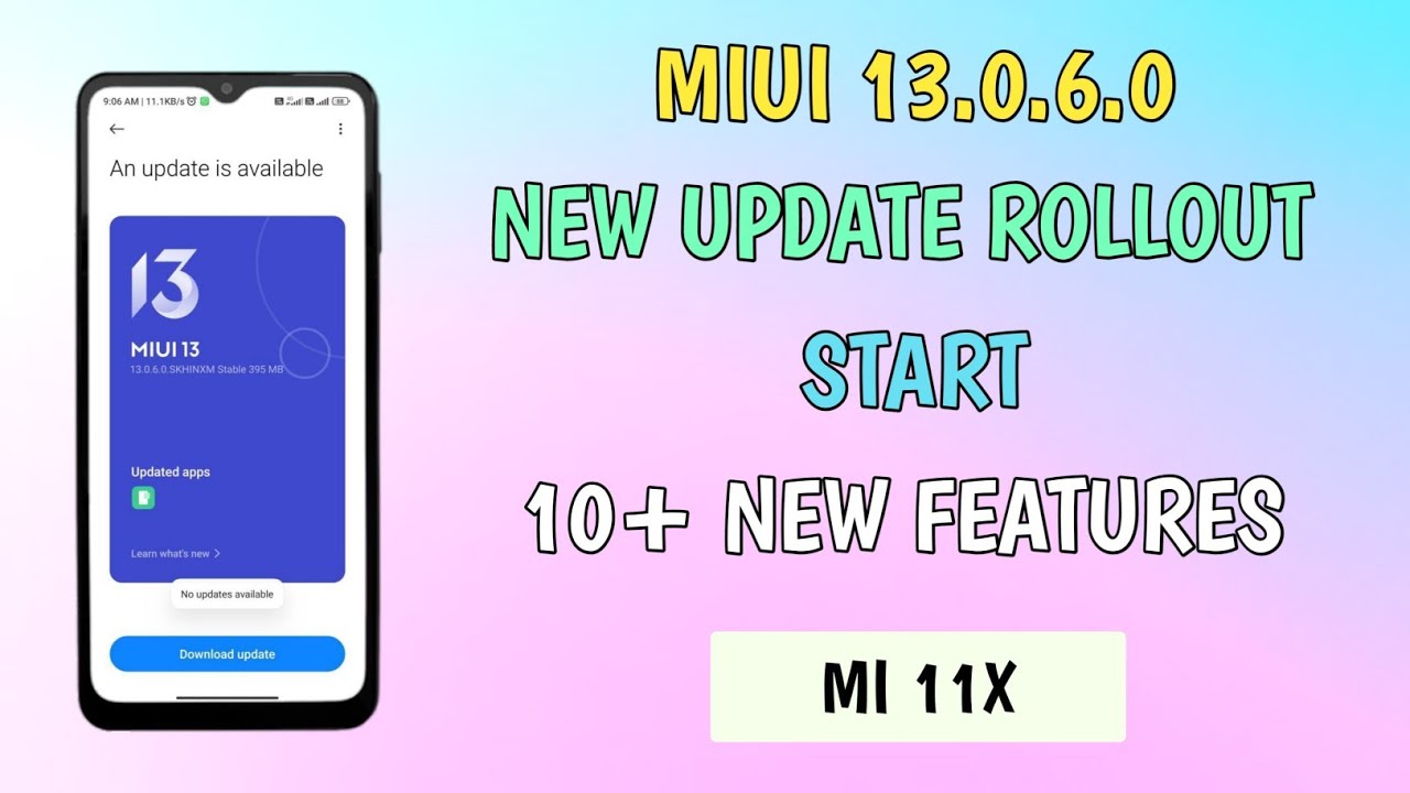 Mi 11x Miui 13 Update | Mi 11x Miui 13 Update Download | Miui 13.0.6.0 Update | Miui 13 Mi 11x