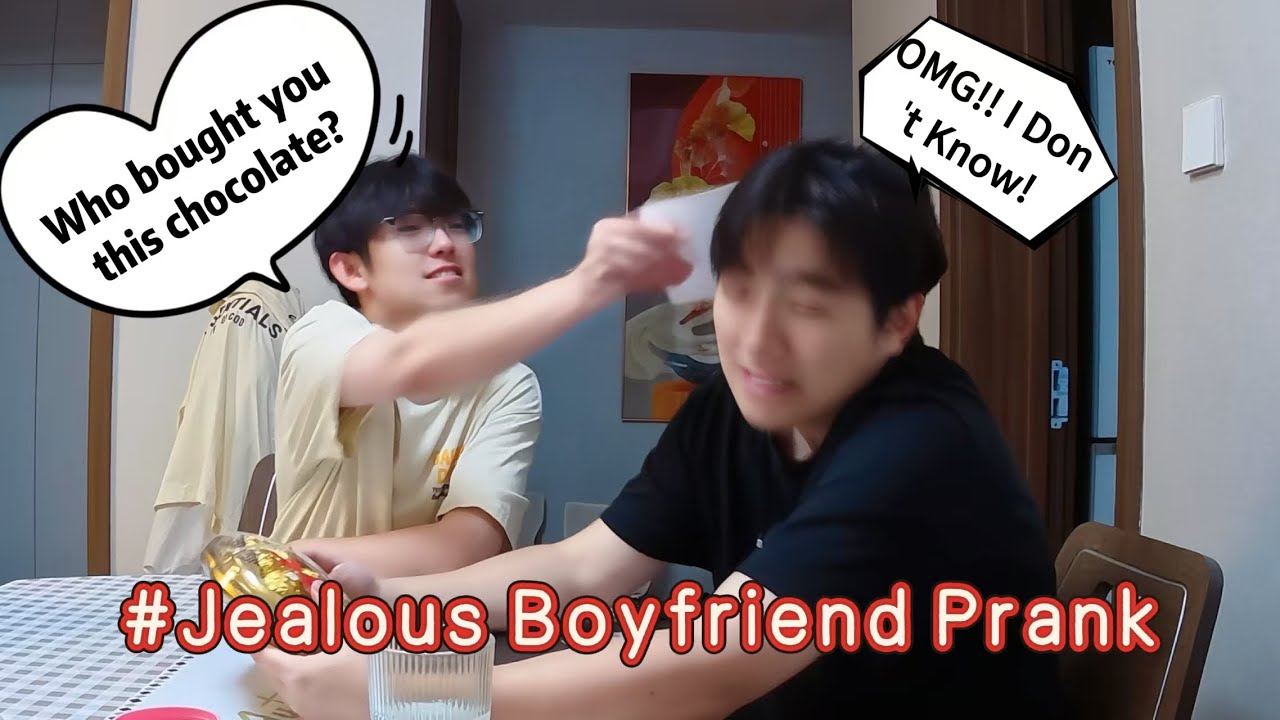 When I received chocolate from another guy... Yuan beat me the first time! | Jealous Boyfriend Prank