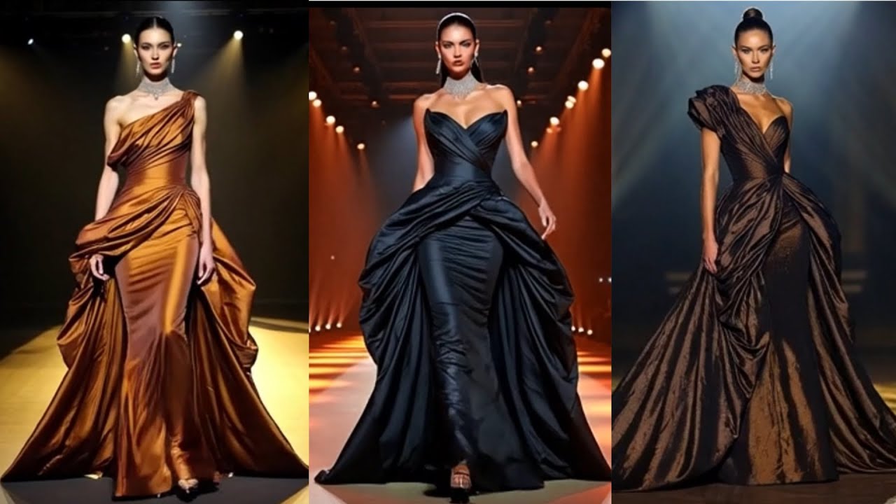 Draped Shantung Runway Majesty
