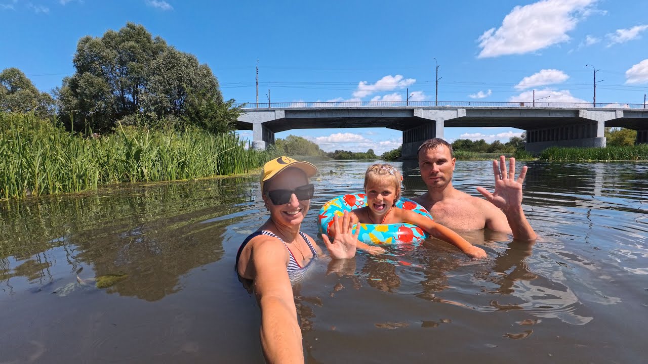 Купаемся на реке Воронеж под Воронежским мостом