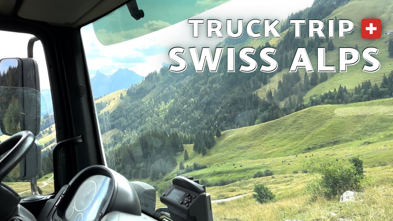 [4K] SWISS ALPS - TRUCK TRIP THROUGH DANGEROUS ROADS 😨 | SWITZERLAND