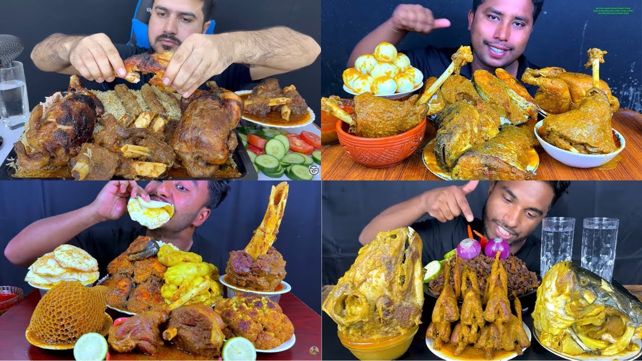 MUTTON CURRY EATING COMPETITION, WHOLE CHICKEN, FISH CURRY, QUAIL CURRY,MUTTON BOTI,EGGS,EATING SHOW