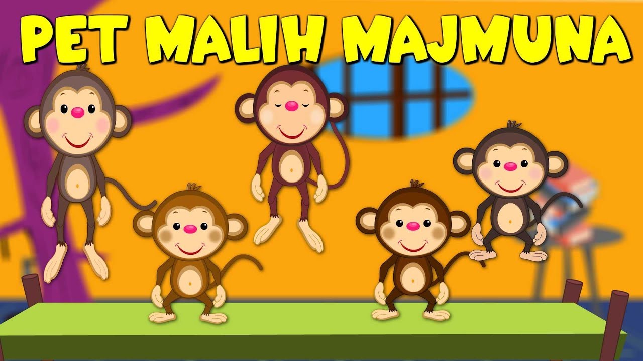 Pet malih majmuna - Pjesmice za djecu - Muzika za djecu - Mix o životinjama