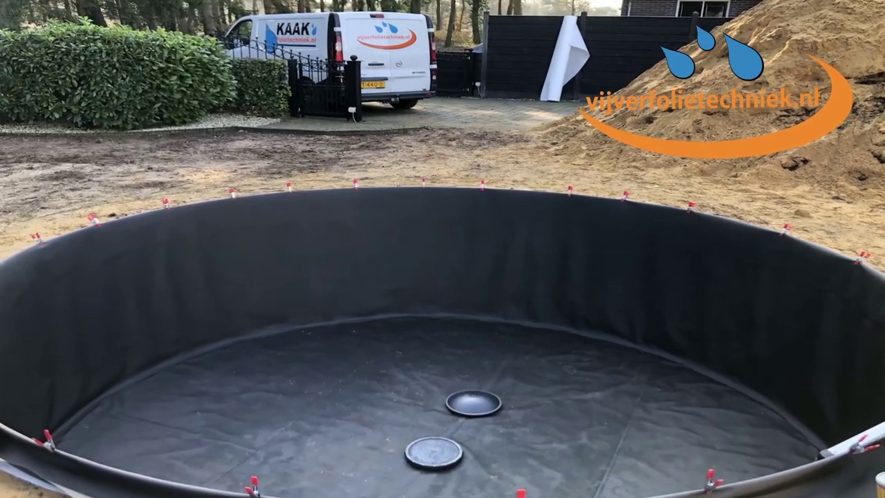 Silo koivijver set 457 cm doorsnede x 152 cm diep geleverd en gelast door vijverfolietechniek