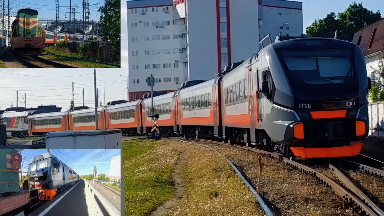 Обкатка дизель-поезда ДП2Д 0001+ТЕП70БС 371 под тягой ЧМЭ3 6036 на экспериментальном кольце ВНИИЖТ