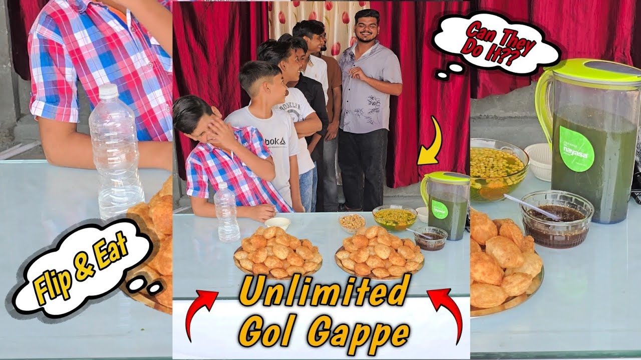 🤯🥵 Unlimited Golgappe Bottle Flip करो और जीतो!😲 🏆 Unlimited Golgappe खाने का मौका!🤤🤤 #funnychallenge